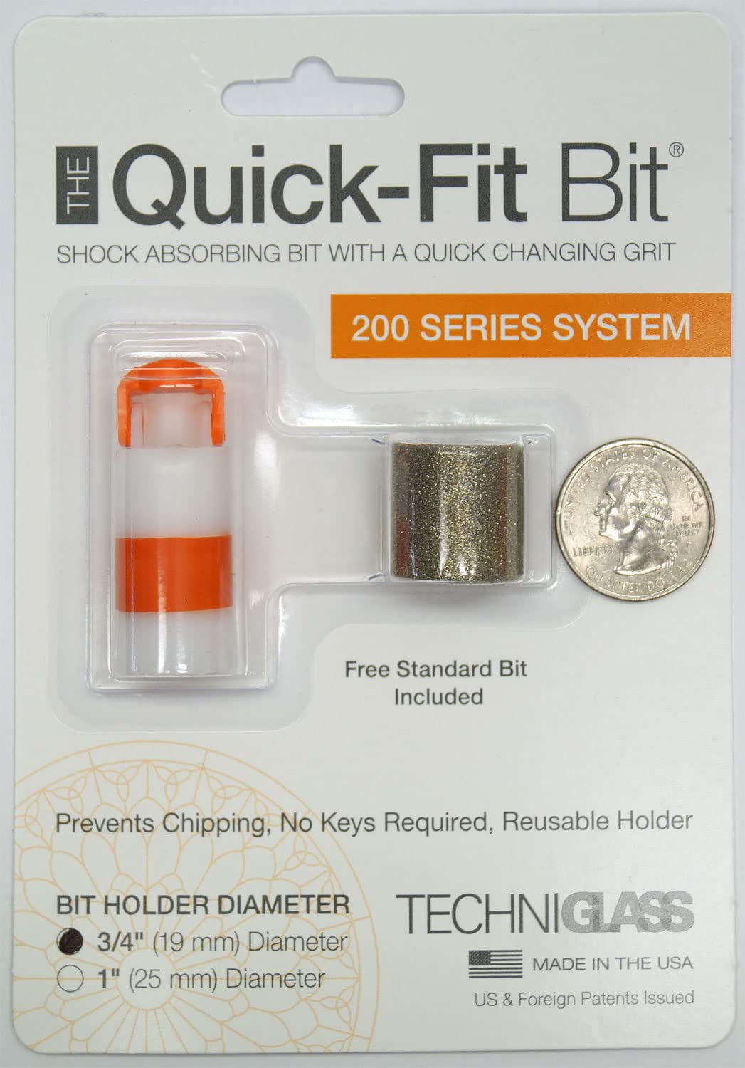 Delphi Glass grinder action shows tool-free change with a flip.