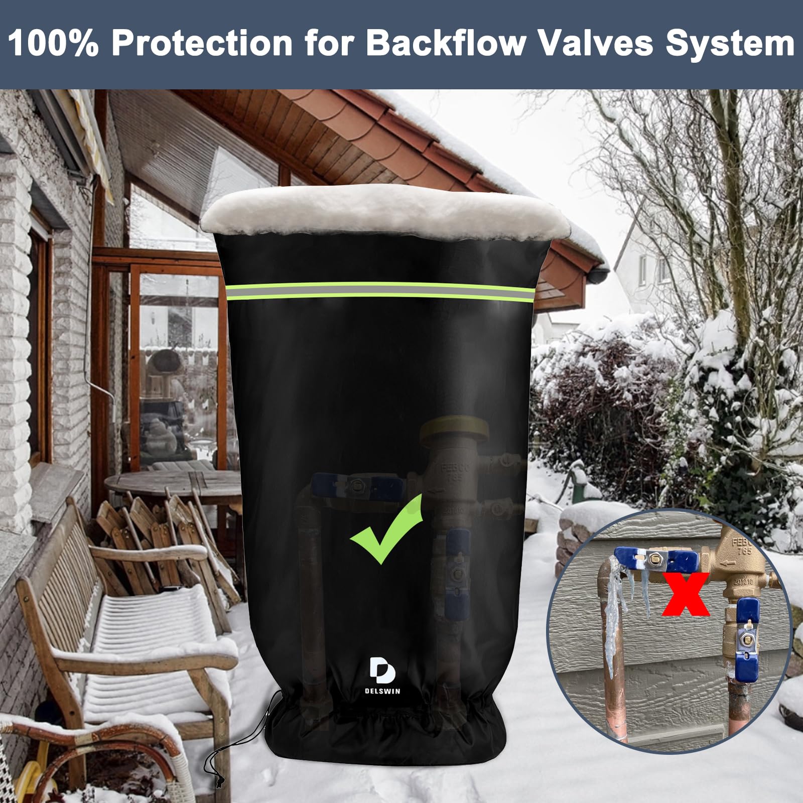 DELSWIN 24x36 valve cover on outdoor irrigation area resists weather