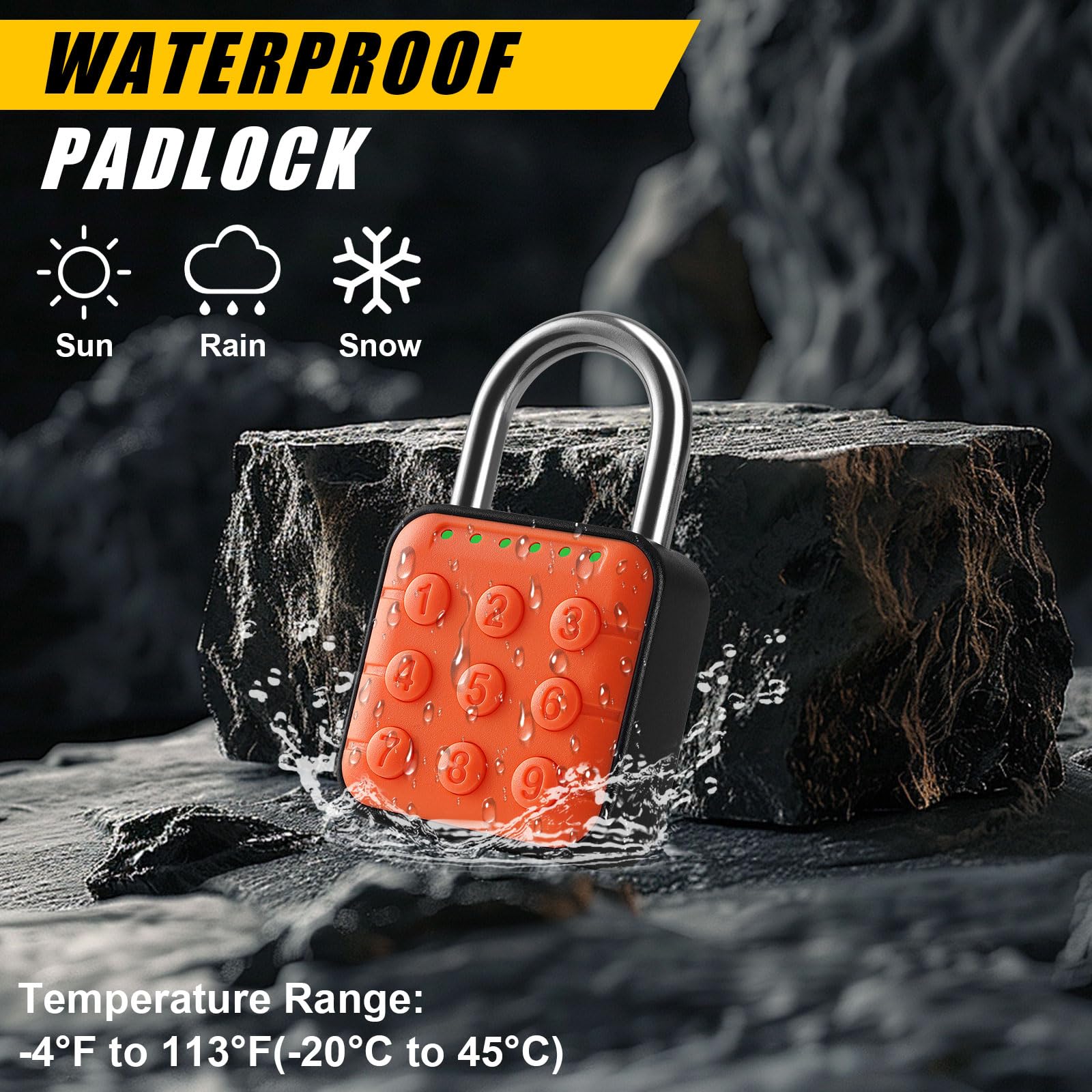 DELSWIN easy-to-read button padlock for all ages