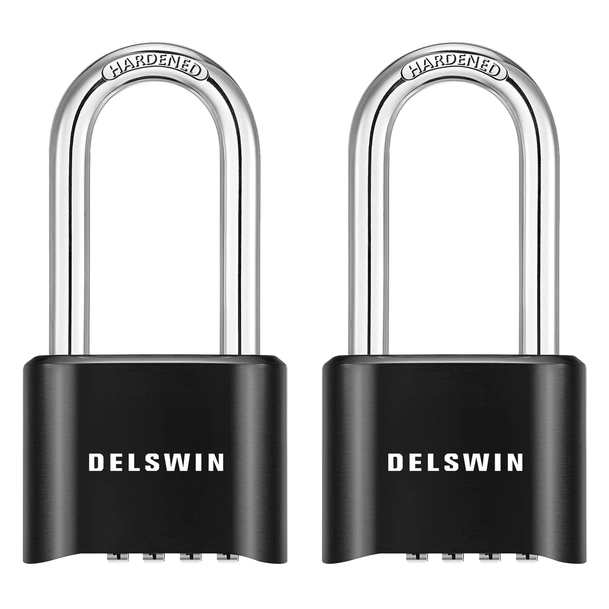 DELSWIN outdoor padlock long shackle on gate for flexible installation and access