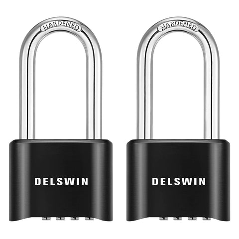 DELSWIN outdoor padlock long shackle on gate for flexible installation and access