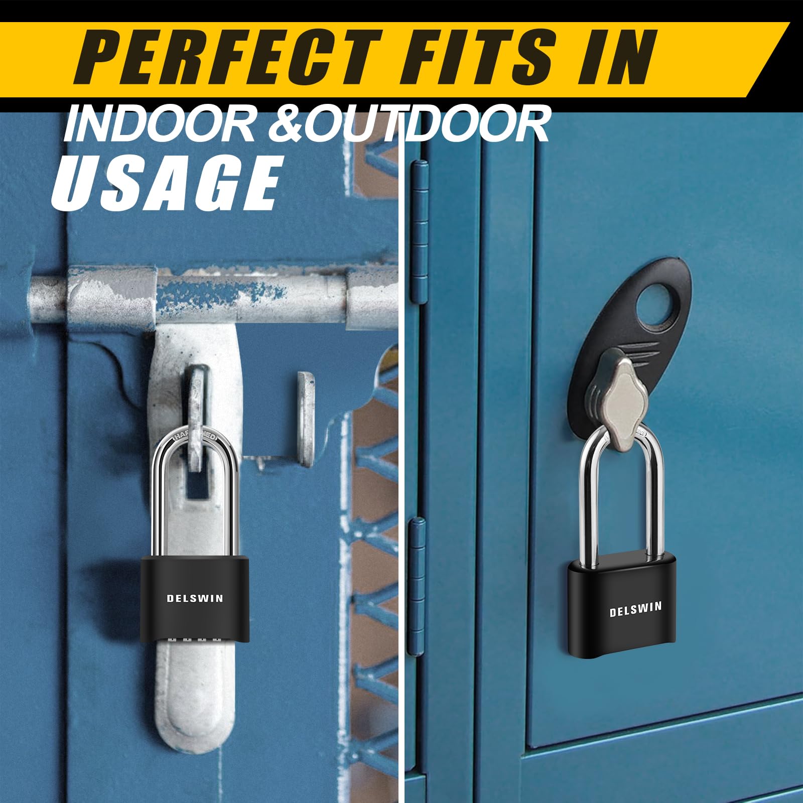DELSWIN padlock brass inner mechanism close-up showing durable construction for security