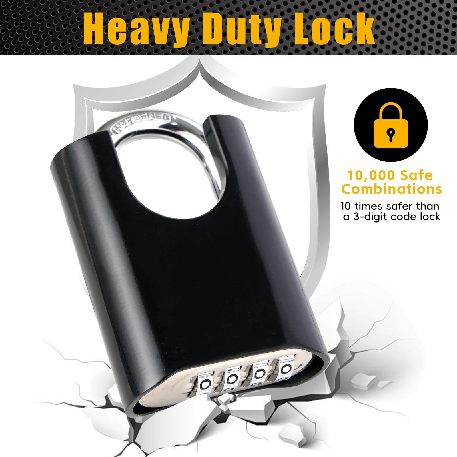 DELSWIN resettable dial enables easy personal code setup in seconds.
