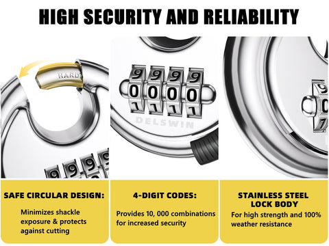 DELSWIN round shielded design reduces shackle exposure