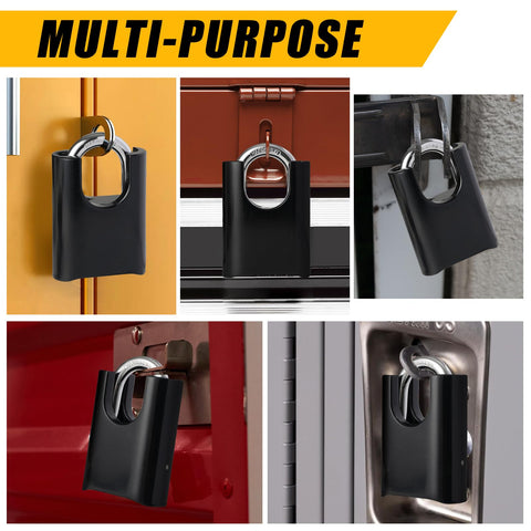 DELSWIN versatile padlock for lockers, sheds, fences, and outdoor storage.