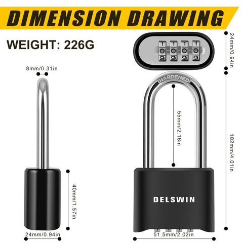 DELSWIN weatherproof metal shell endures outdoor conditions for long-lasting use