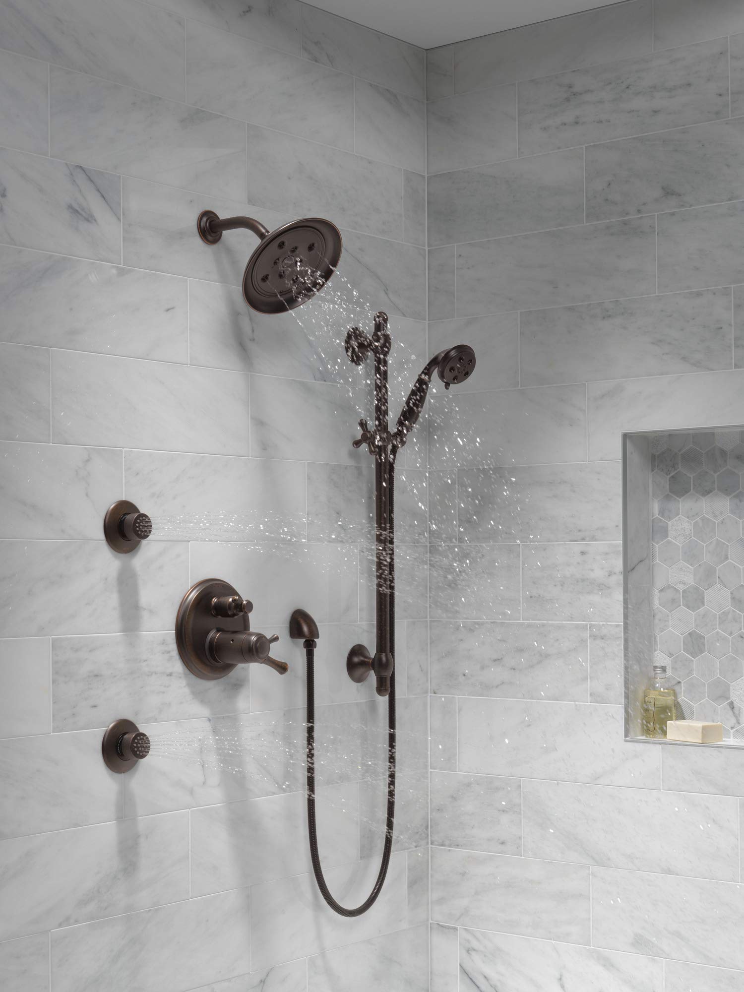90-degree elbow shape provides neat, space-saving shower plumbing behind the wall.