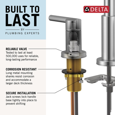 Delta Arvo installation components and quick-connect hose enabling DIY setup.