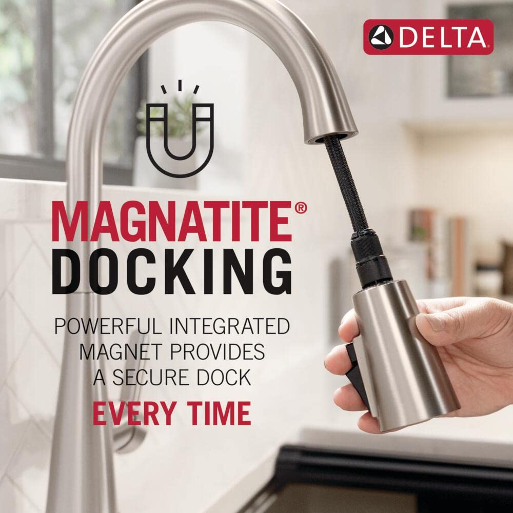 Delta Essa single-handle design provides precise water control