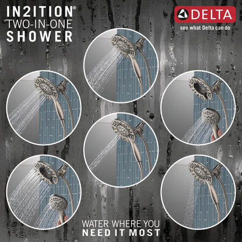 Delta In2ition 3-way diverter for head and handheld options, Brushed Nickel