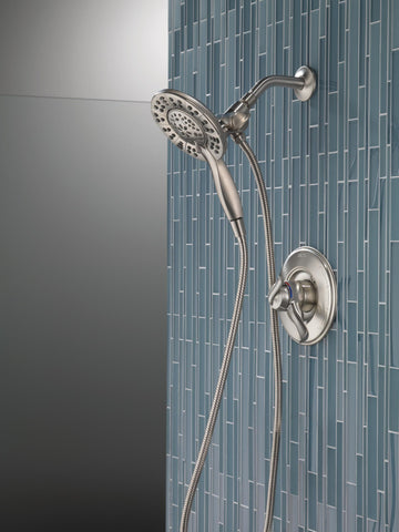 Delta In2ition detachable handheld spray with hose for flexible showering, Brushed Nickel finish