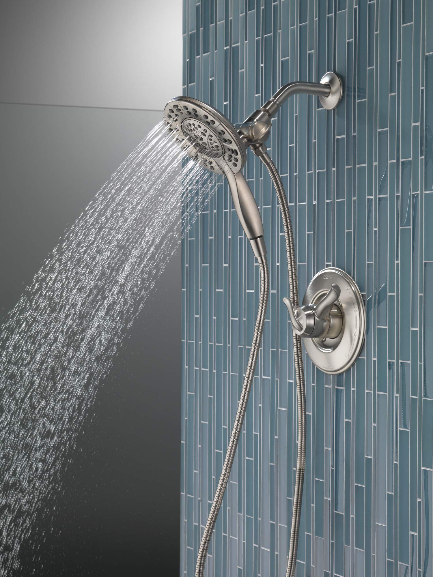 Delta In2ition full body spray mode delivering even coverage, Brushed Nickel