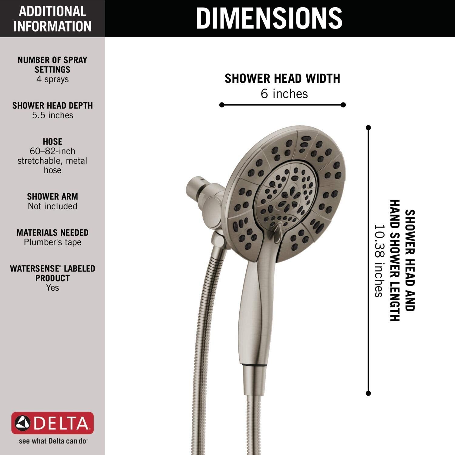 Delta In2ition pause setting to conserve water during shaving or lathering, Brushed Nickel