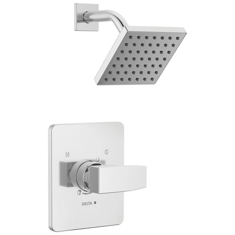 Delta Modern 14 Series shower head chrome finish with easy-clean spray holes
