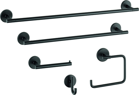 Delta Trinsic wall-mounted holder demonstrates space-saving bathroom organization.
