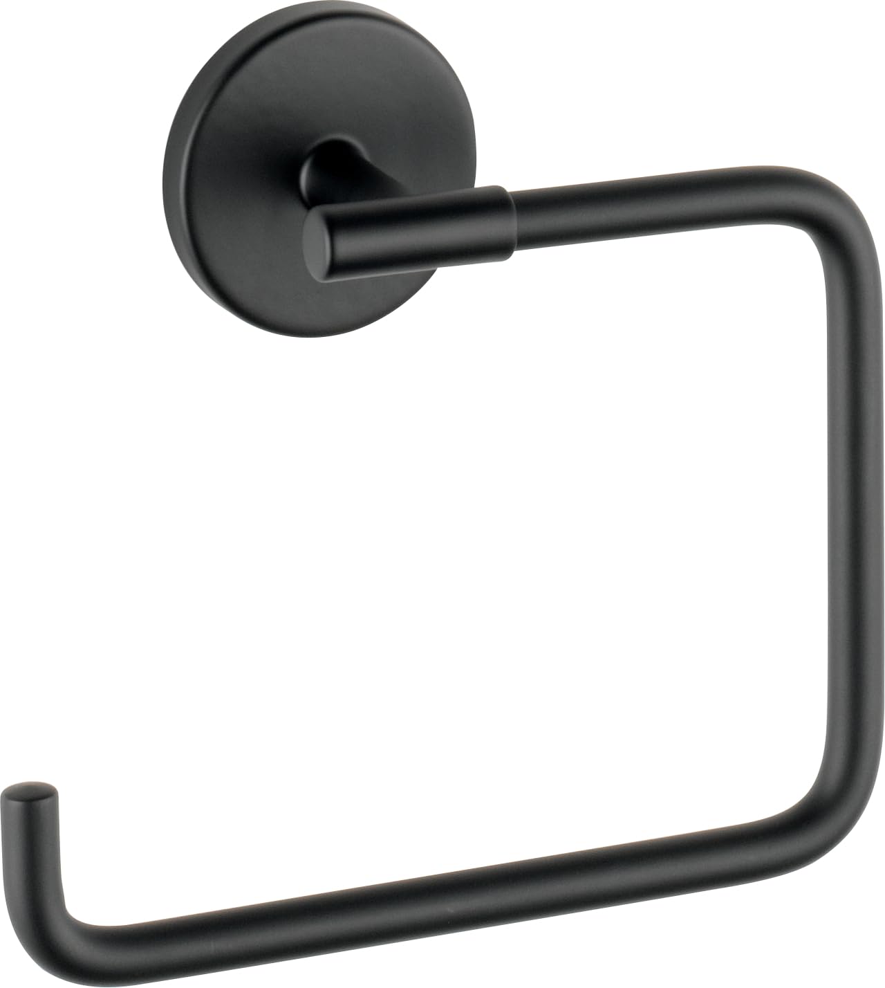 Delta Trinsic hand towel holder in matte black for a sleek bathroom look