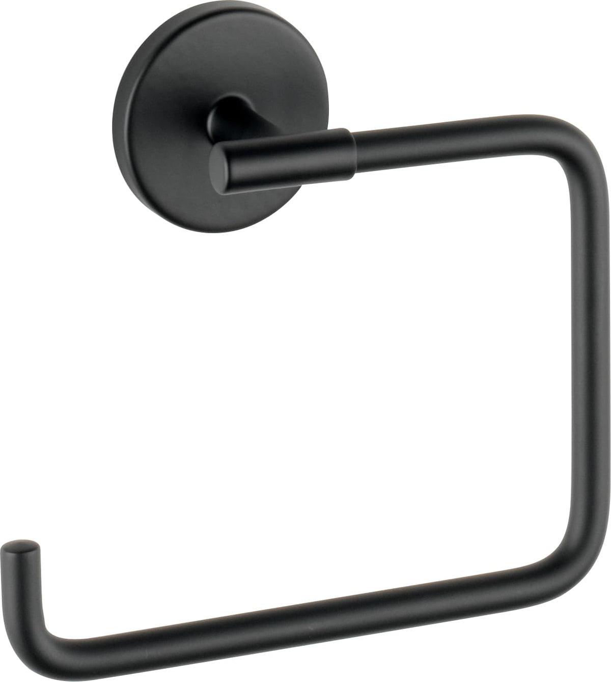 Delta Trinsic hand towel holder in matte black for a sleek bathroom look