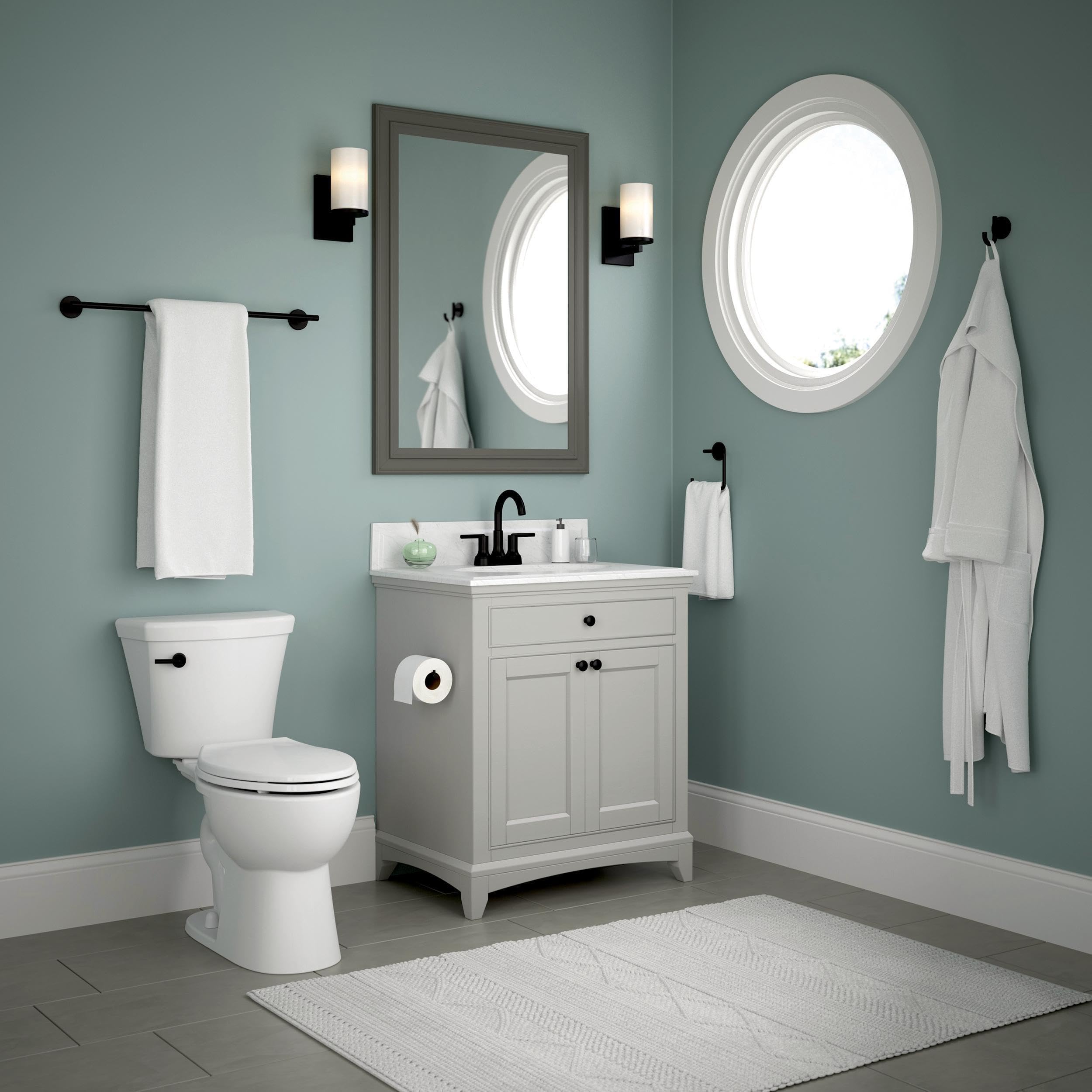 Delta Trinsic matte black finish resists corrosion and fading.