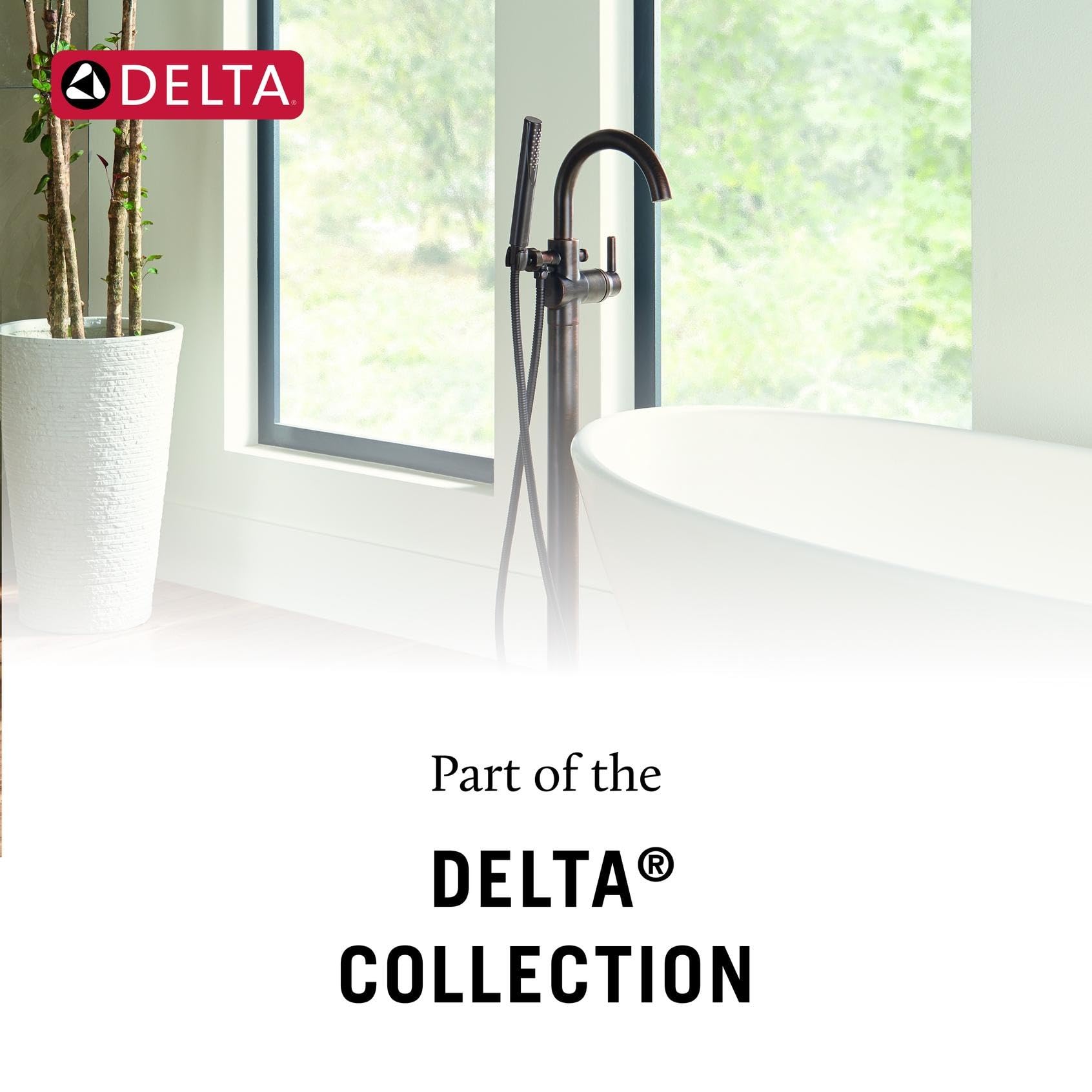 Delta Trinsic tub filler demonstrates laminar flow for a calm water stream.
