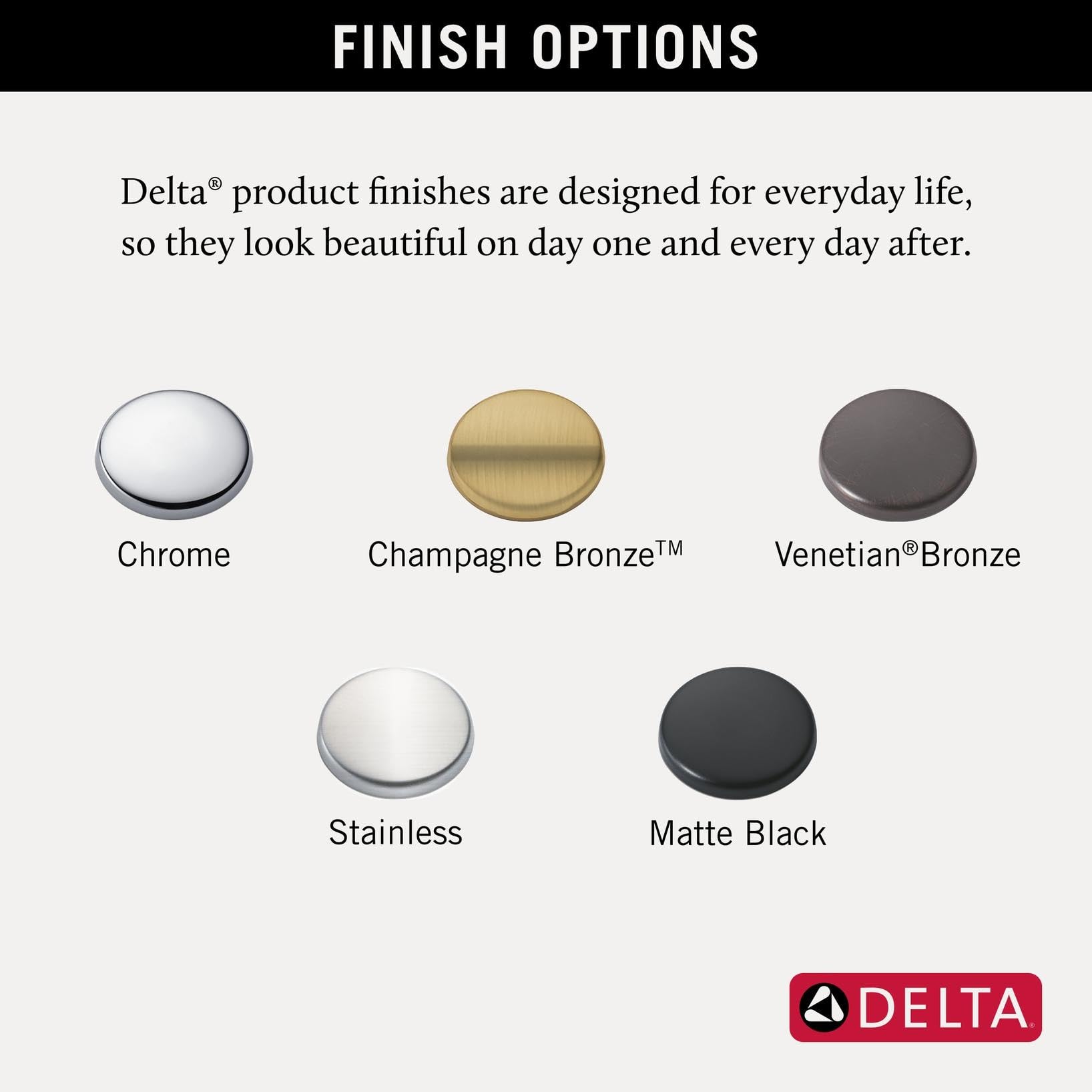 Delta Trinsic Touch-Clean spray holes reduce mineral buildup with a simple wipe.