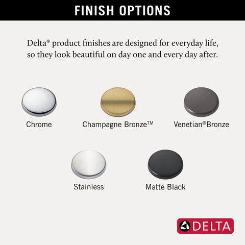 Delta Trinsic Touch-Clean spray holes reduce mineral buildup with a simple wipe.