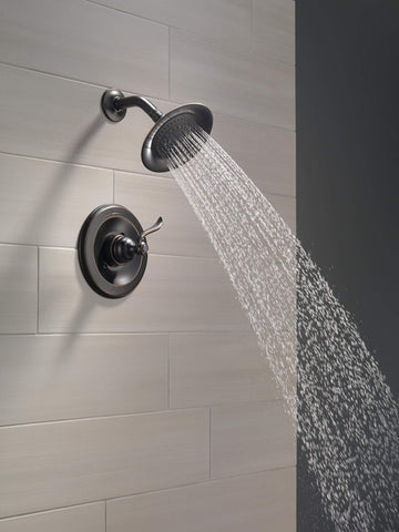 Delta Windemere 14 Series shower handle offers easy grip and precise control.