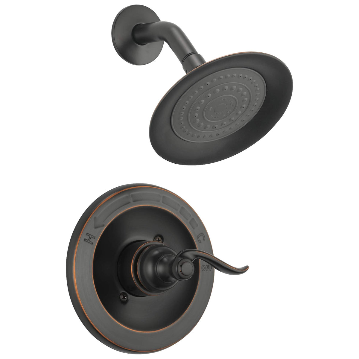 Delta Windemere 14 Series shower head delivers a strong full-body spray for a spa-like experience.