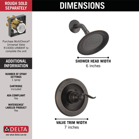 Delta Windemere 14 Series valve trim highlights a durable, corrosion-resistant finish.