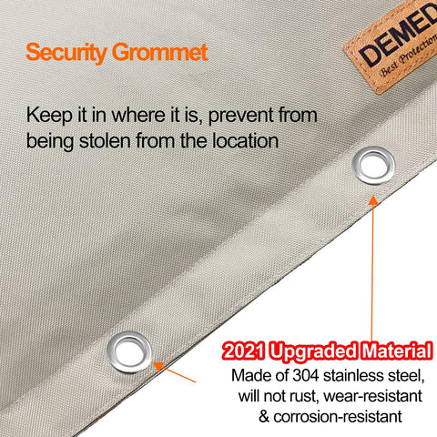 DEMEDO outdoor cover blends with siding and yard surfaces for discreet winter protection.