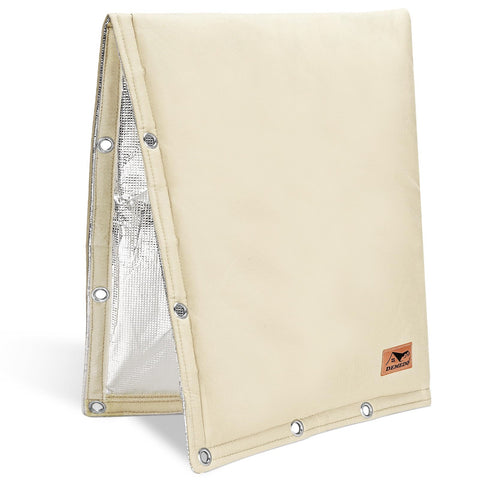 DEMEDO backflow cover with L-shaped opening protects irregular pipes outdoors.
