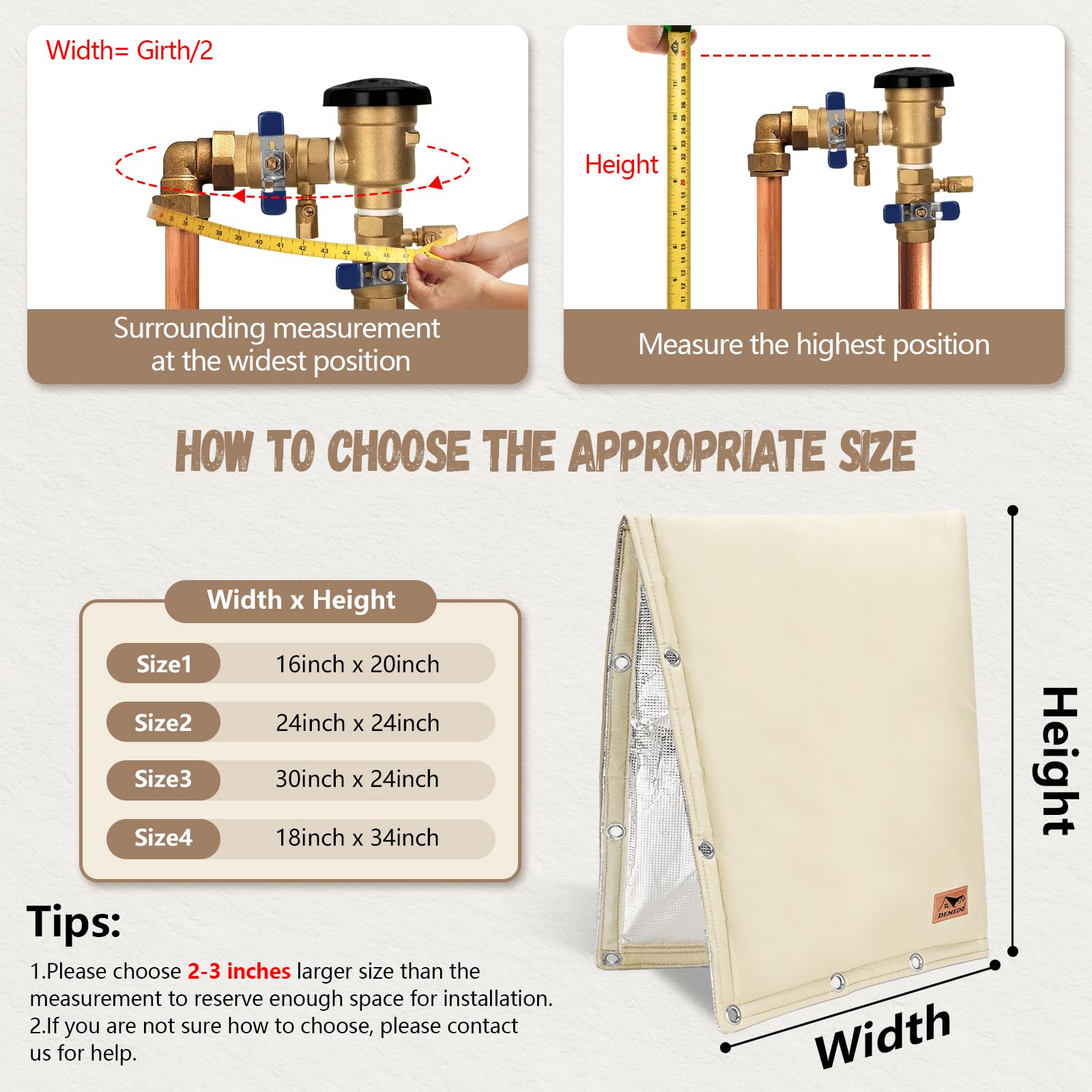 DEMEDO backflow cover with two side openings ensures full pipe coverage.