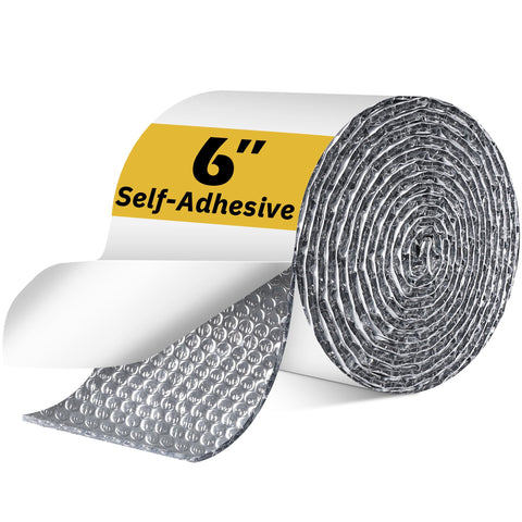 DEMEDO double-bubble insulation tape applied to an AC hose for weatherproofing.