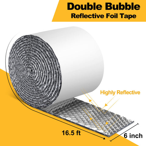 DEMEDO HVAC duct insulation wrap on a metal duct in a utility room.