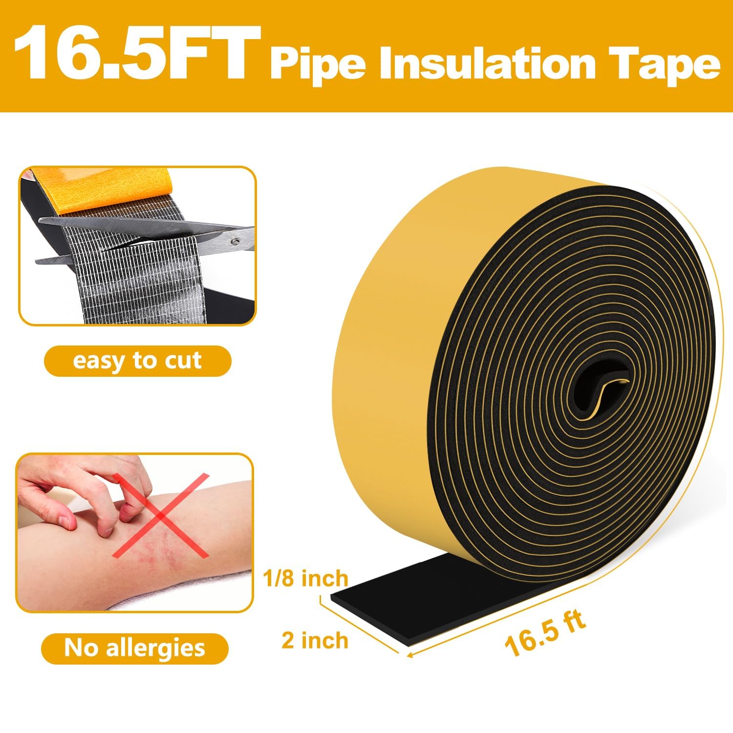 DEMEDO long-lasting insulation tape maintaining grip on various pipes