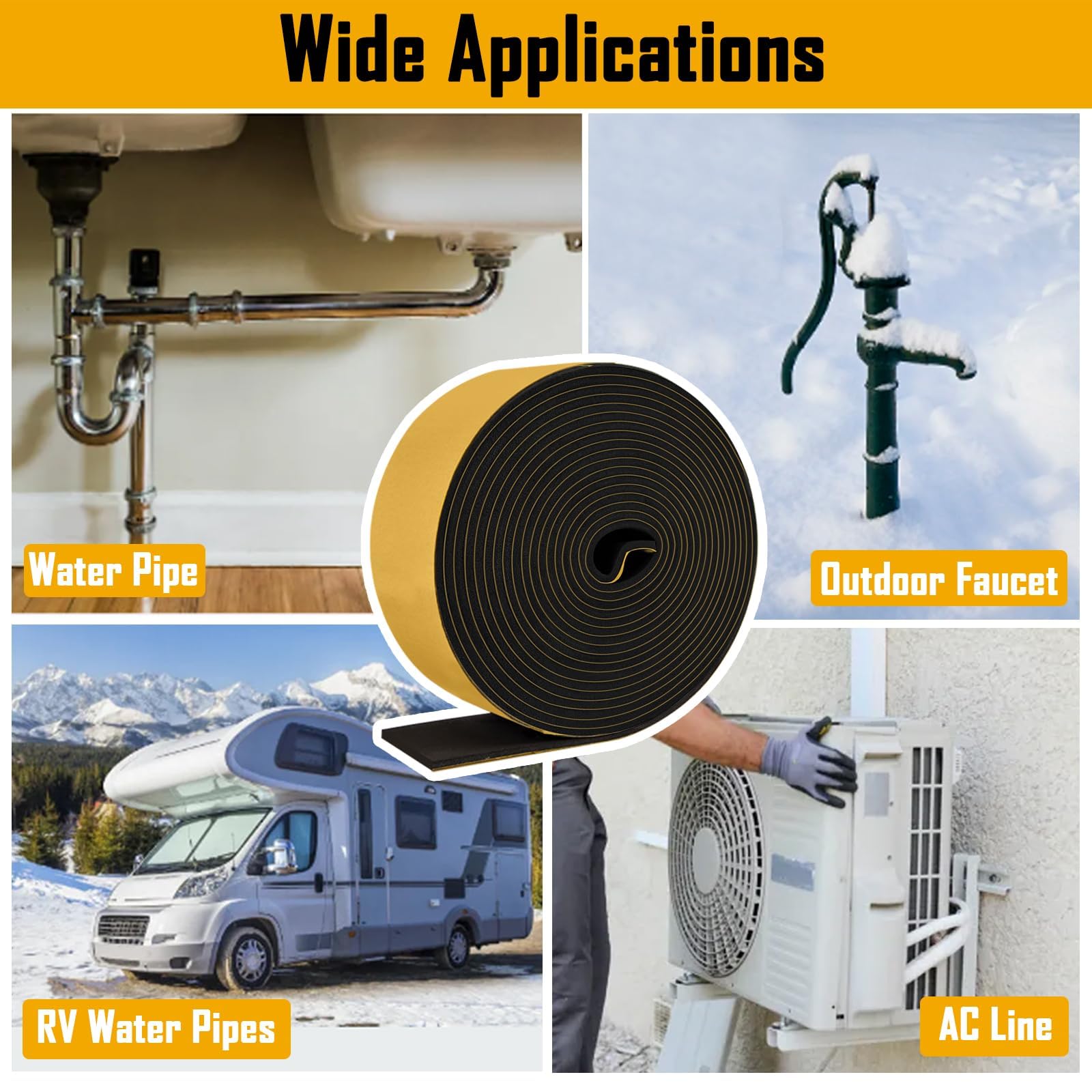 DEMEDO waterproof insulation tape for pipes preventing moisture intrusion