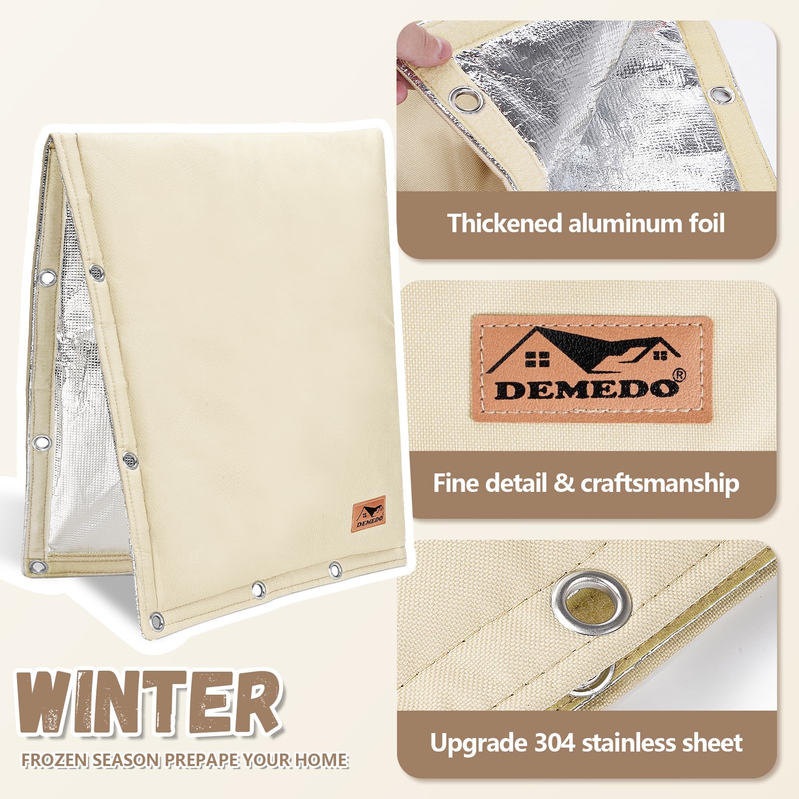DEMEDO winterization cover blocks moisture and sun exposure for valves.
