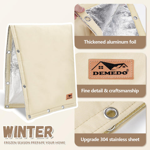 DEMEDO winterization cover blocks moisture and sun exposure for valves.