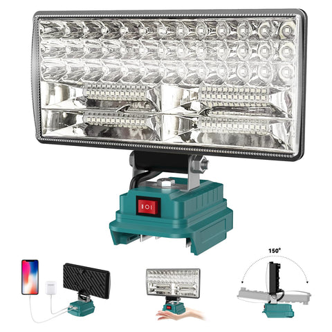 DEMIMA 8-inch cordless LED work light with Makita 18V; bright, wide coverage.