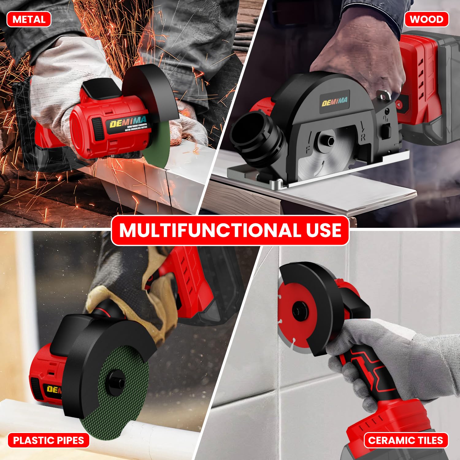 DEMIMA forward/reverse switch enables quick direction changes during cuts.