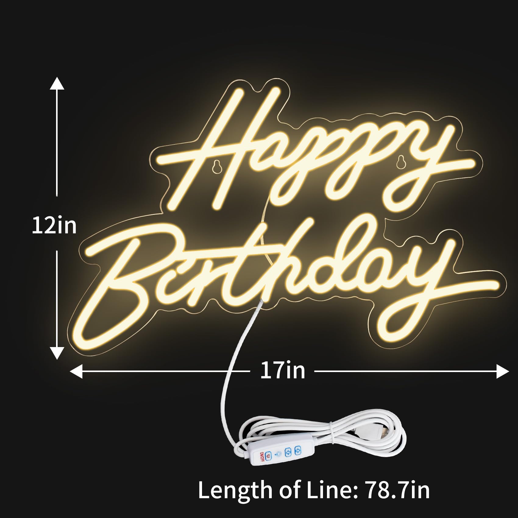 Dengduoduo LED Birthday Sign with dimmable glow for customizable lighting.