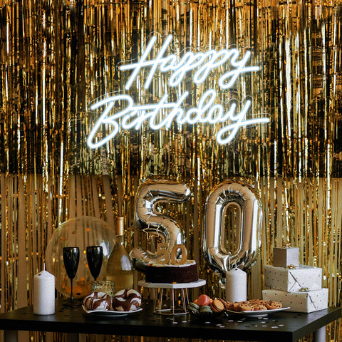 Dengduoduo wall-mountable neon sign with pre-drilled mounting points.