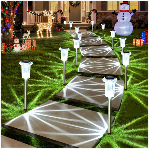 DenicMic pathway and driveway lighting creates decorative glow along walkways.