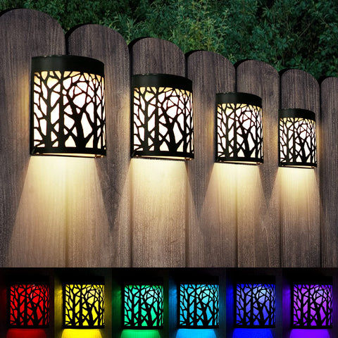 DenicMic solar wall lights patio sconce illuminate outdoor entertaining areas.