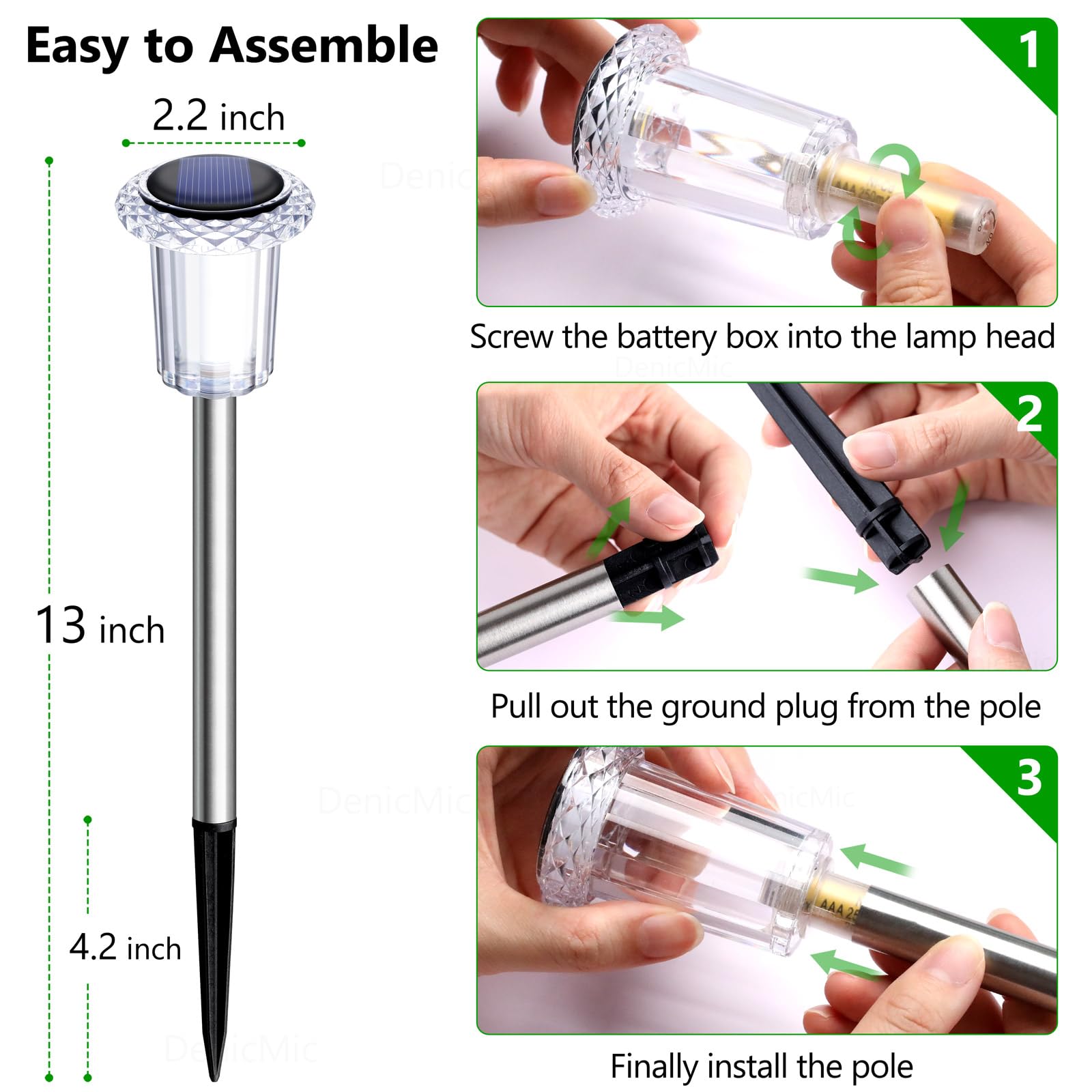 DenicMic waterproof and rust-proof outdoor lights for rain, snow, and heat.