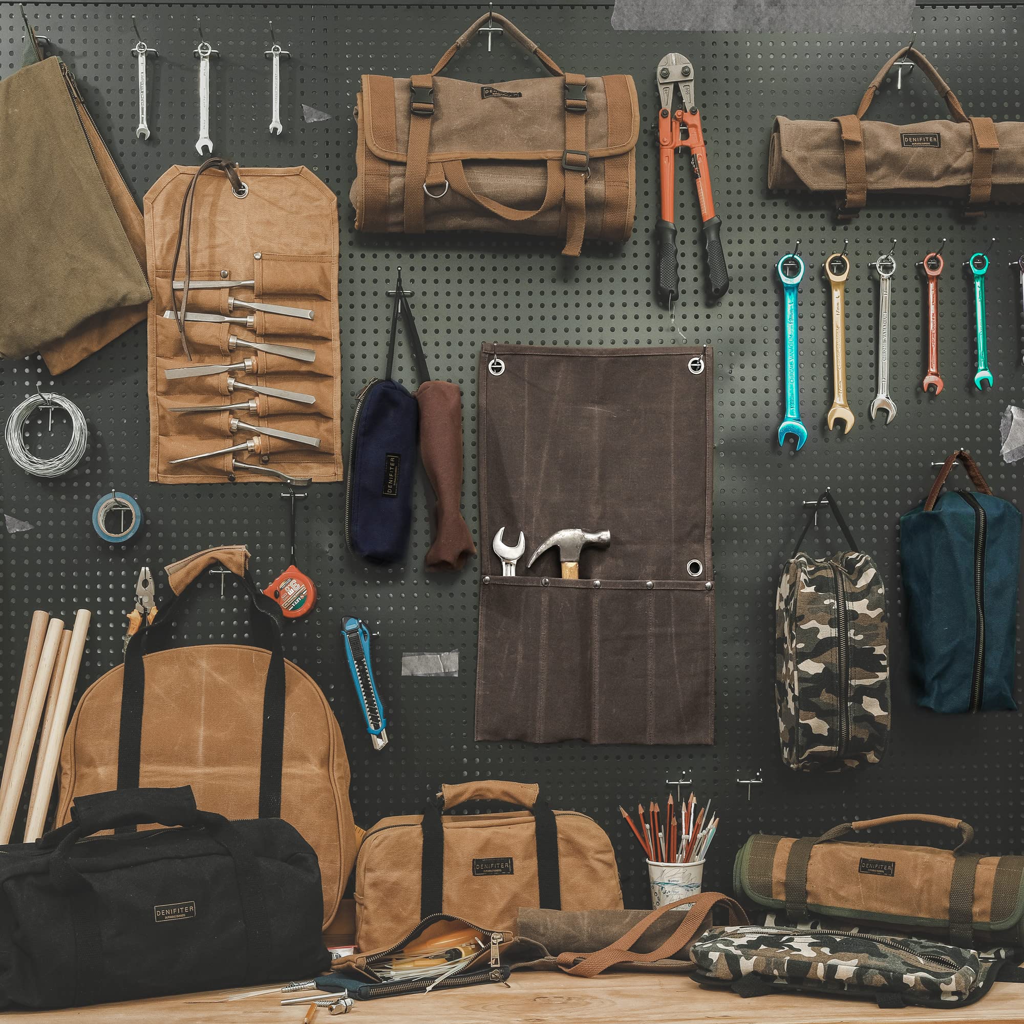 Denifiter Tool Roll waxed canvas care keeps fibers resilient and looks sharp.
