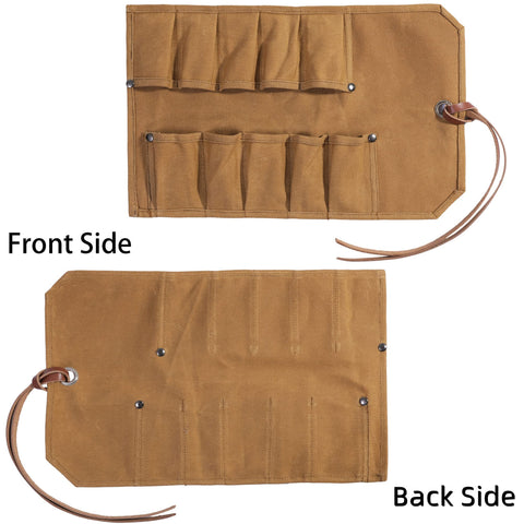 Denifiter Tool Roll close-up stitching demonstrates durable craftsmanship for heavy-duty use.