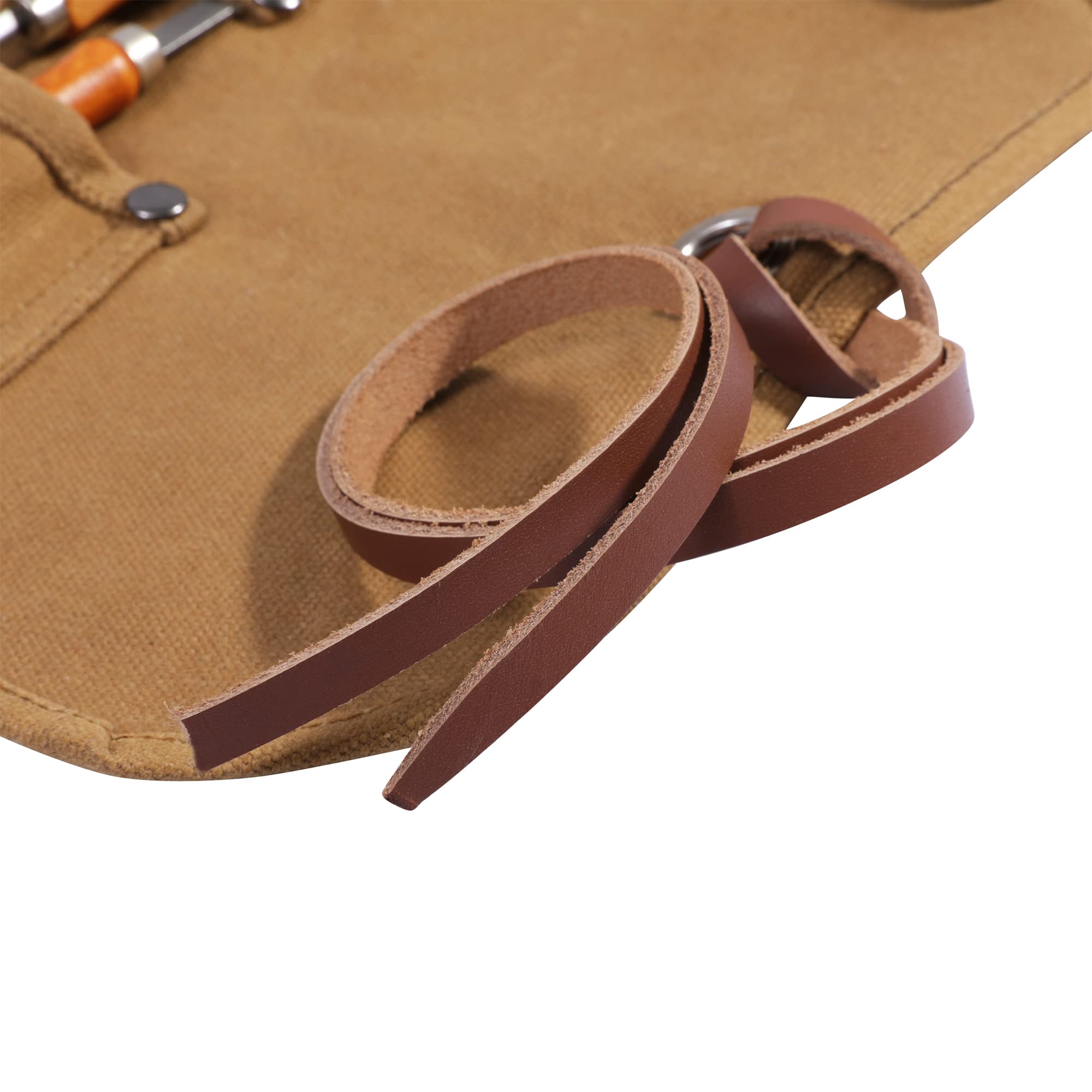 Denifiter Tool Roll leather rope closure enables quick opening and secure transport.