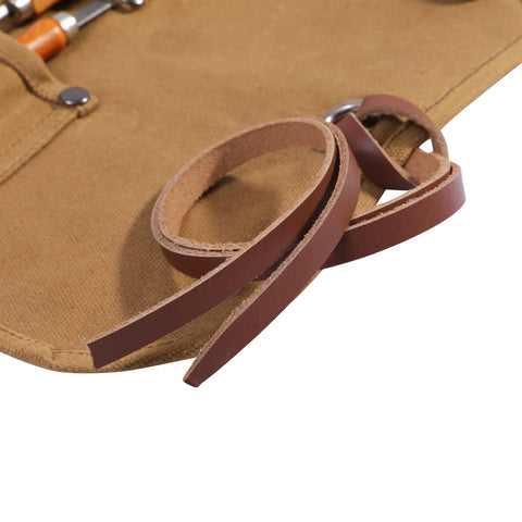Denifiter Tool Roll leather rope closure enables quick opening and secure transport.