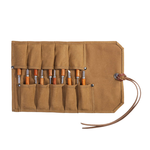 Denifiter Tool Roll opened layout shows 15.5 by 9.5 inches for quick tool access.