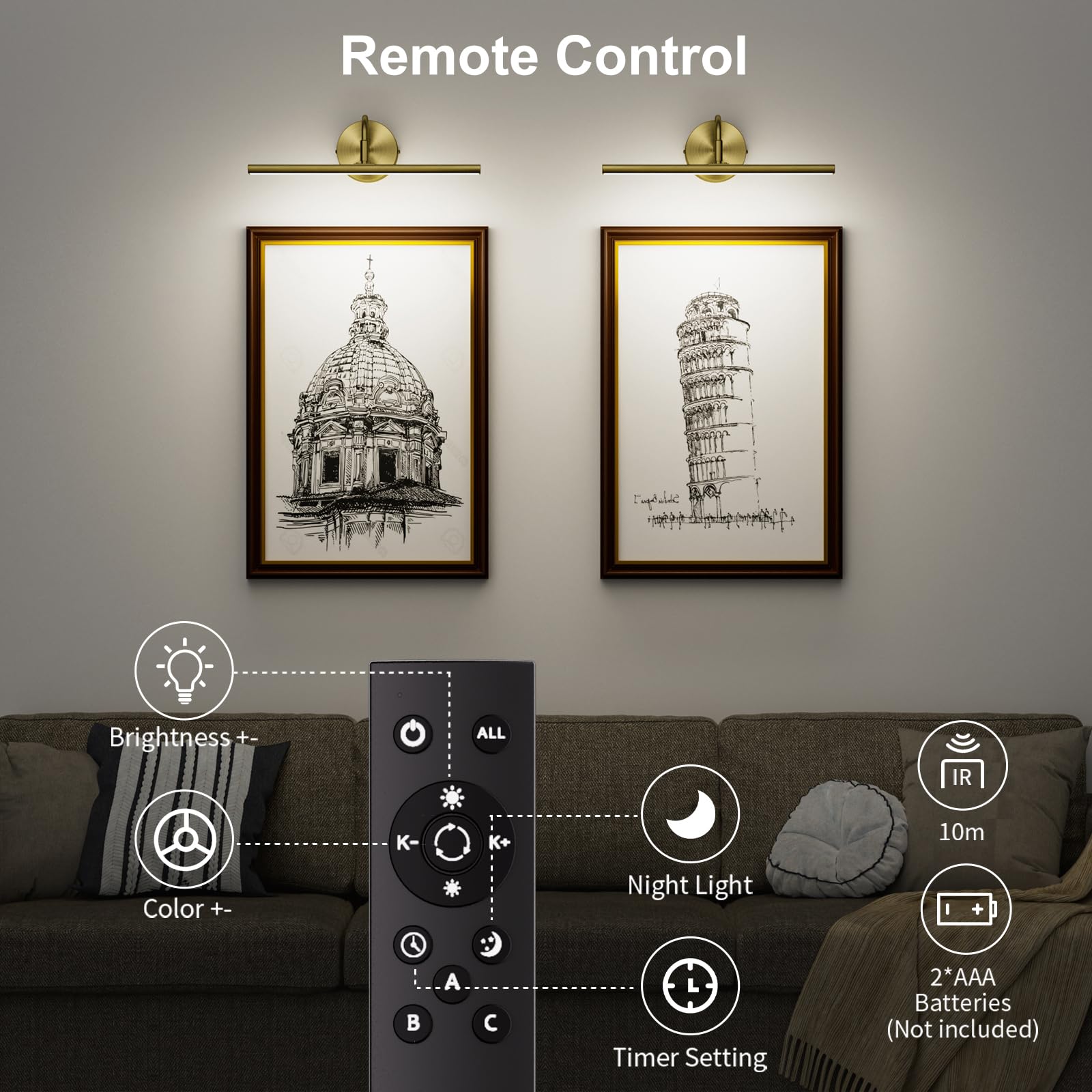 Denlead high CRI 90+ renders wall art colors accurately.